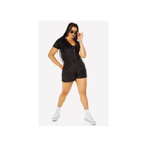 NWT Yitty x Fabletics Terry Short Romper Onesie - Black - Sz M ($100 MSRP)